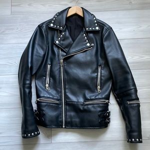 Zara Faux Studded Leather Jacket Sz:S